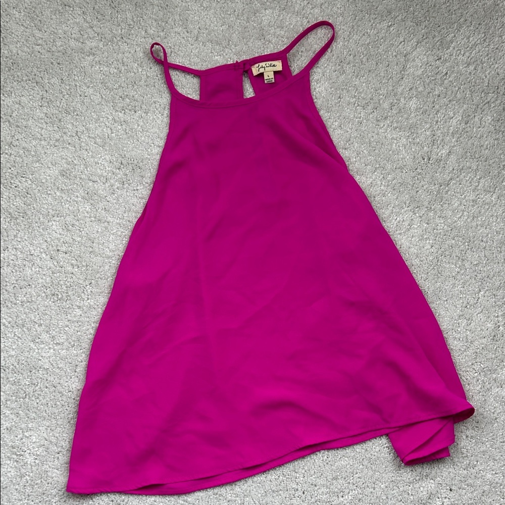 Lily White Vibrant Pink Strappy Top